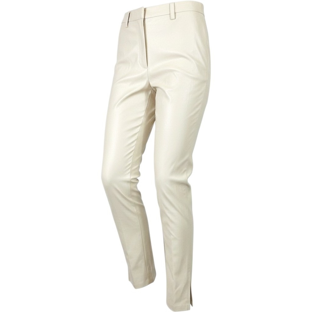 Jason Wu Faux Leather Pants Women S Cream High Rise Slim Fit Ankle Leggings Chic